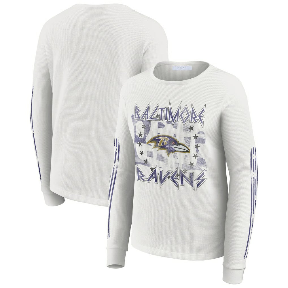 WEAR by Erin Andrews Women's Graphic Waffle Long-Sleeve T-Shirt - Baltimore Ravens T-shirts