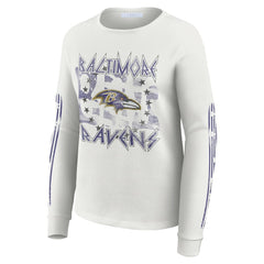 WEAR by Erin Andrews Women's Graphic Waffle Long-Sleeve T-Shirt - Baltimore Ravens T-shirts