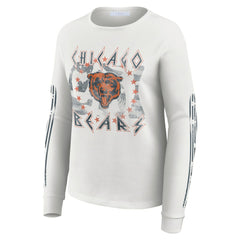 WEAR by Erin Andrews Women's Graphic Waffle Long-Sleeve T-Shirt - Chicago Bears T-shirts