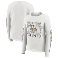WEAR by Erin Andrews Women's Graphic Waffle Long-Sleeve T-Shirt - New Orleans Saints T-shirts