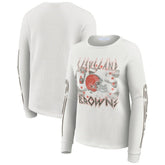 WEAR by Erin Andrews Women's Graphic Waffle Long-Sleeve T-Shirt - Cleveland Browns T-shirts