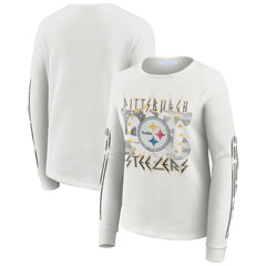 WEAR by Erin Andrews Women's Graphic Waffle Long-Sleeve T-Shirt - Pittsburgh Steelers T-shirts