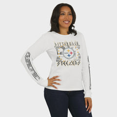 WEAR by Erin Andrews Women's Graphic Waffle Long-Sleeve T-Shirt - Pittsburgh Steelers T-shirts