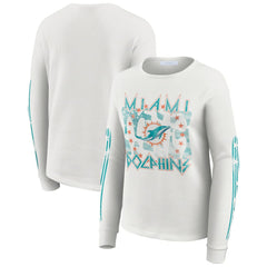 WEAR by Erin Andrews Women's Graphic Waffle Long-Sleeve T-Shirt - Miami Dolphins T-shirts