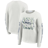 WEAR by Erin Andrews Women's Graphic Waffle Long-Sleeve T-Shirt - Seattle Seahawks T-shirts
