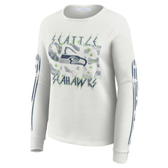 WEAR by Erin Andrews Women's Graphic Waffle Long-Sleeve T-Shirt - Seattle Seahawks T-shirts