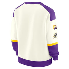 WEAR by Erin Andrews Women's Racing Crew V-Neck Sweatshirt - Minnesota Vikings Sweatshirts