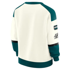 WEAR by Erin Andrews Women's Racing Crew V-Neck Sweatshirt - Philadelphia Eagles Sweatshirts