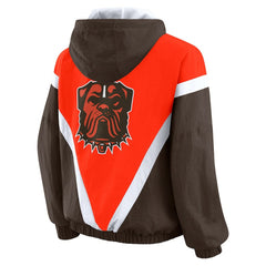 WEAR by Erin Andrews Women's Plus Size Retro Crinkle Full-Zip Hoodie Windbreaker Jacket - Cleveland Browns Hoodies