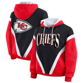 WEAR by Erin Andrews Women's Plus Size Retro Crinkle Full-Zip Hoodie Windbreaker Jacket - Kansas City Chiefs Hoodies