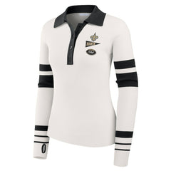 WEAR by Erin Andrews Women's Ribbed Henley Polo Sweater - New Orleans Saints
