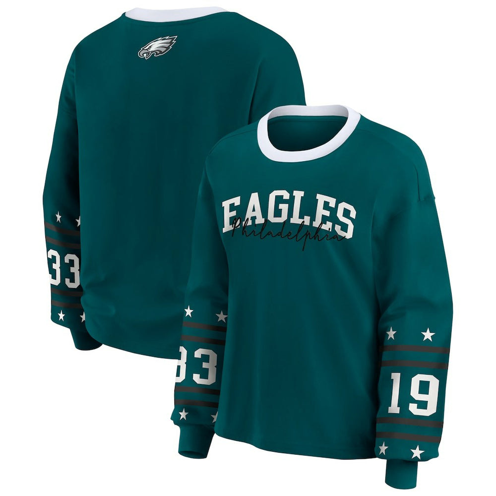 WEAR by Erin Andrews Women's Plus Size Sport Long-Sleeve T-Shirt - Philadelphia Eagles T-shirts