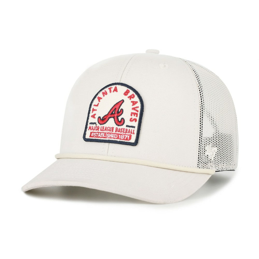 Cream Atlanta Braves '47 Gravestone Adjustable Trucker Hat