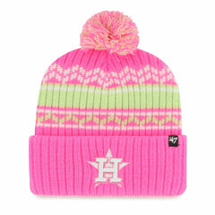 Pink Houston Astros '47 Youth Polar Vortex Cuffed Knit Hat with Pom