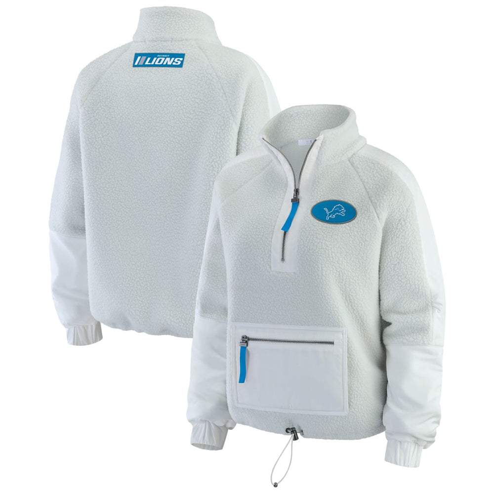 WEAR by Erin Andrews Women's Polar Fleece Half-Zip Jacket - Detroit Lions Jackets