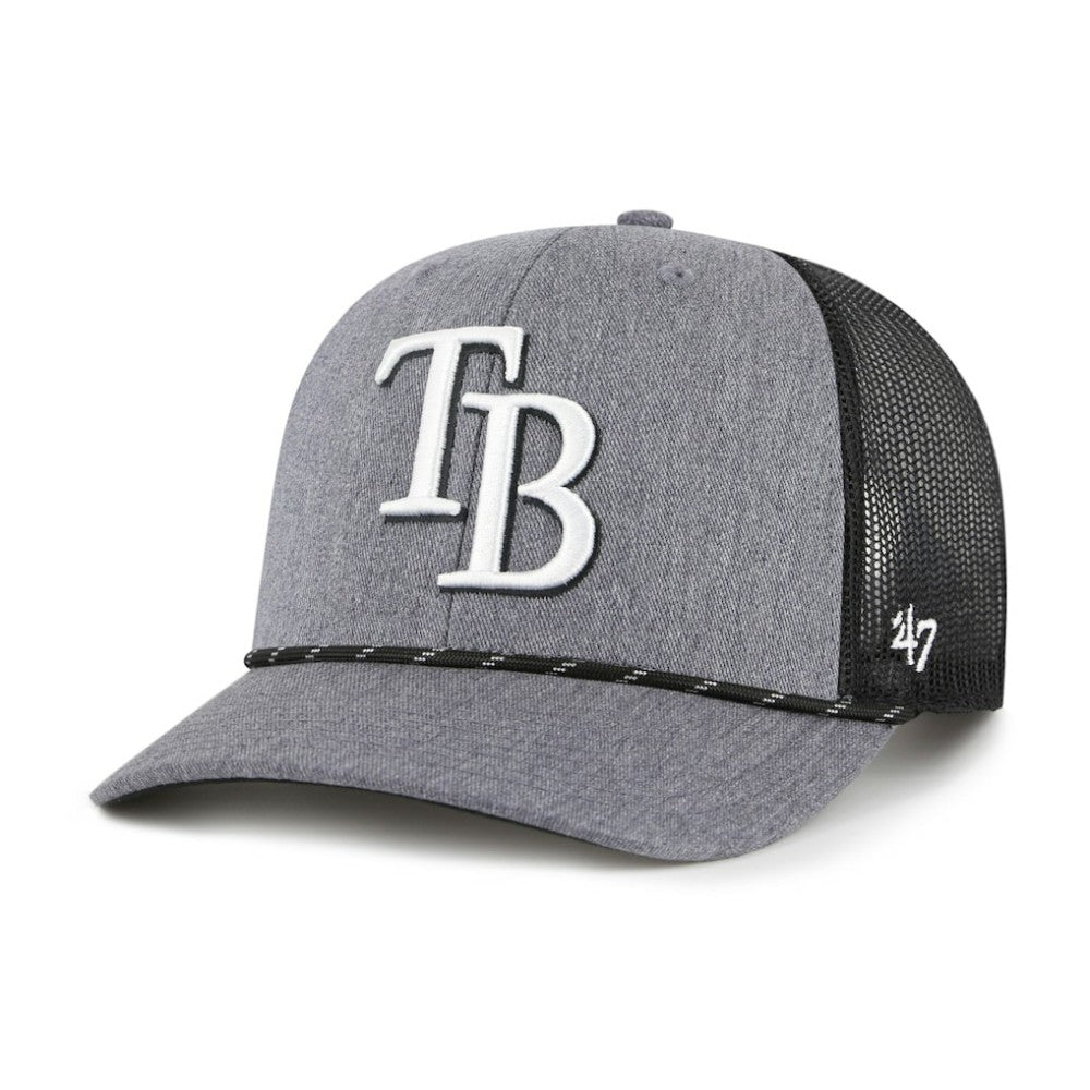 Charcoal Tampa Bay Rays '47 Carbon Rope Trucker Adjustable Hat