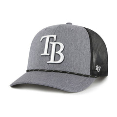Charcoal Tampa Bay Rays '47 Carbon Rope Trucker Adjustable Hat
