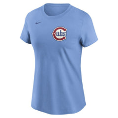 Light Blue Seiya Suzuki Chicago Cubs Nike Women's Cooperstown Collection Fuse Name & Number T-Shirt