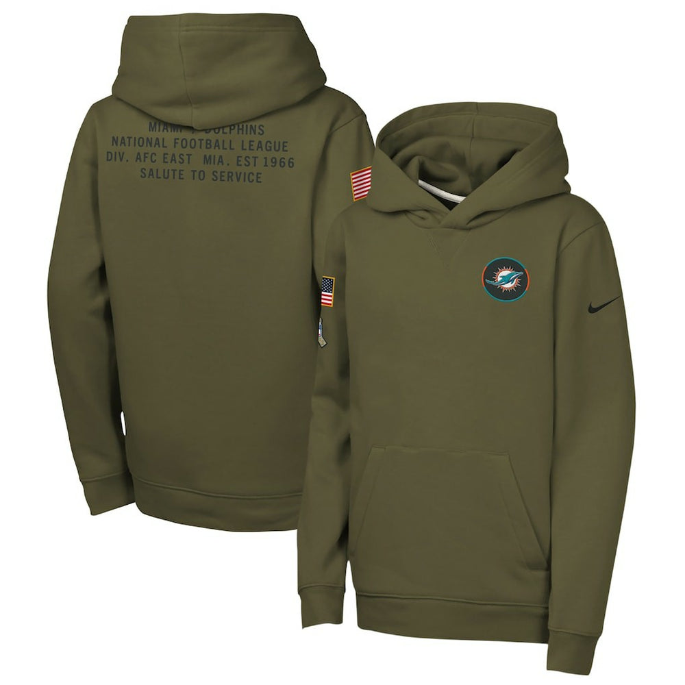 Youth 2025 Salute to Service Club Fleece Hoodie - Miami Dolphins Hoodies