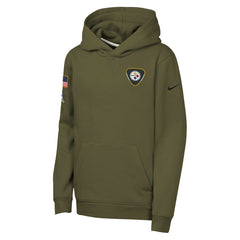 Youth 2025 Salute to Service Club Fleece Hoodie - Pittsburgh Steelers Hoodies