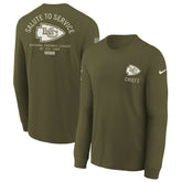 Youth 2025 Salute to Service Sideline Long Sleeve T-Shirt - Kansas City Chiefs T-shirts