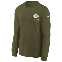 Youth 2025 Salute to Service Sideline Long Sleeve T-Shirt - Kansas City Chiefs T-shirts