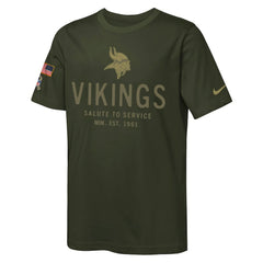 Youth 2025 Salute to Service Sideline Dri-FIT T-Shirt - Minnesota Vikings T-shirts