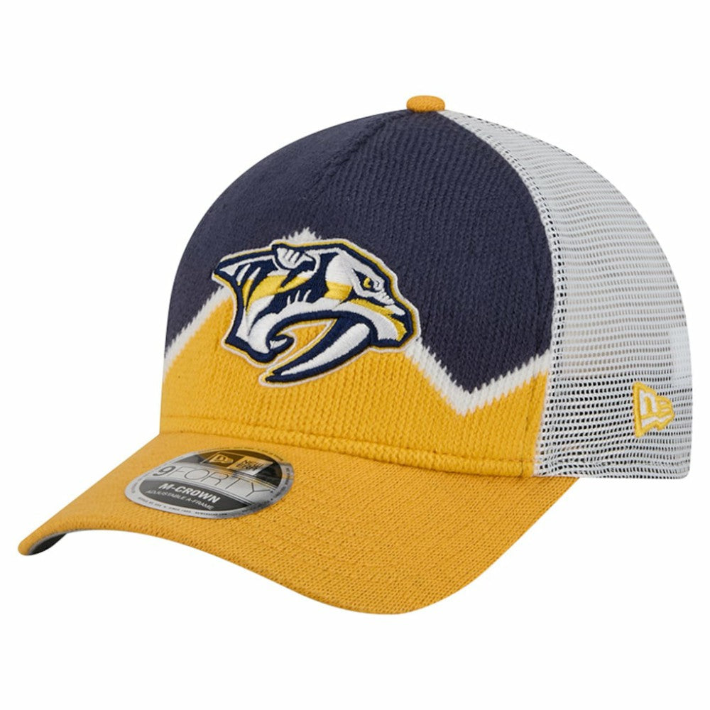 NHL Nashville Predators New Era Hockey Sock 9FORTY A-Frame M-Crown Adjustable Trucker Hat