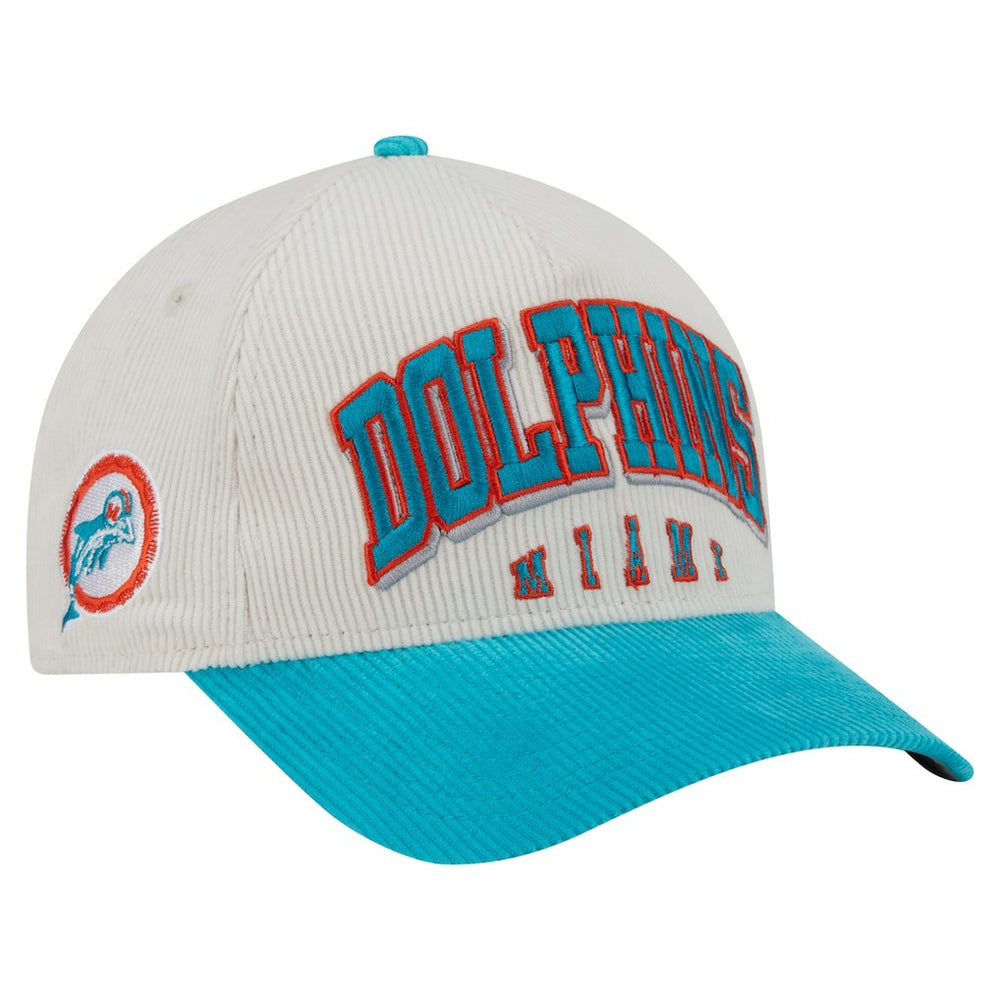 Throwback Two-Tone Sided Corduroy 9FORTY A-Frame Adjustable Hat - Miami Dolphins Hats