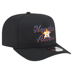 Black Houston Astros New Era Chainstitch 9FIFTY A-Frame Snapback Hat