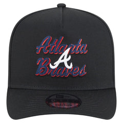 Black Atlanta Braves New Era Chainstitch 9FIFTY A-Frame Snapback Hat