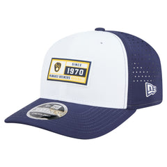 White/Navy Milwaukee Brewers New Era Established Patch 9SEVENTY Adjustable Hat