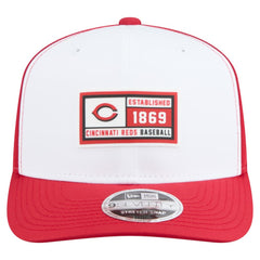 White/Red Cincinnati Reds New Era Established Patch 9SEVENTY Adjustable Hat