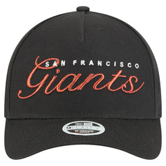 Black San Francisco Giants New Era Women's Metallic A-Frame 9FORTY Adjustable Hat