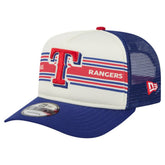 Cream/Royal Texas Rangers New Era Banner A-Frame 9FIFTY Trucker Snapback Hat