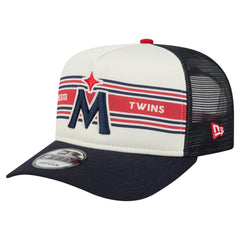 Cream/Navy Minnesota Twins New Era Banner A-Frame 9FIFTY Trucker Snapback Hat