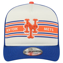 Cream/Royal New York Mets New Era Banner A-Frame 9FIFTY Trucker Snapback Hat