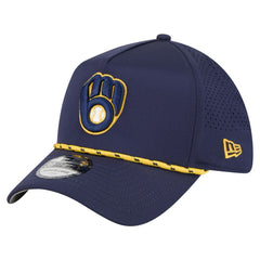 Navy Milwaukee Brewers New Era 39THIRTY A-Frame Perforated Flex Hat