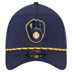 Navy Milwaukee Brewers New Era 39THIRTY A-Frame Perforated Flex Hat