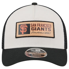 Stone/Black San Francisco Giants New Era Text A-Frame Trucker 9FORTY Hat