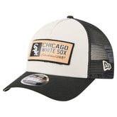 Stone/Black Chicago White Sox New Era Text A-Frame Trucker 9FORTY Hat