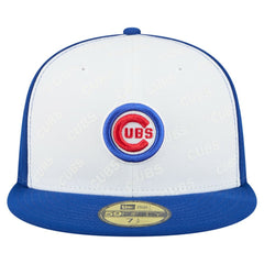 White/Royal Chicago Cubs New Era Repeat 59FIFTY Fitted Hat
