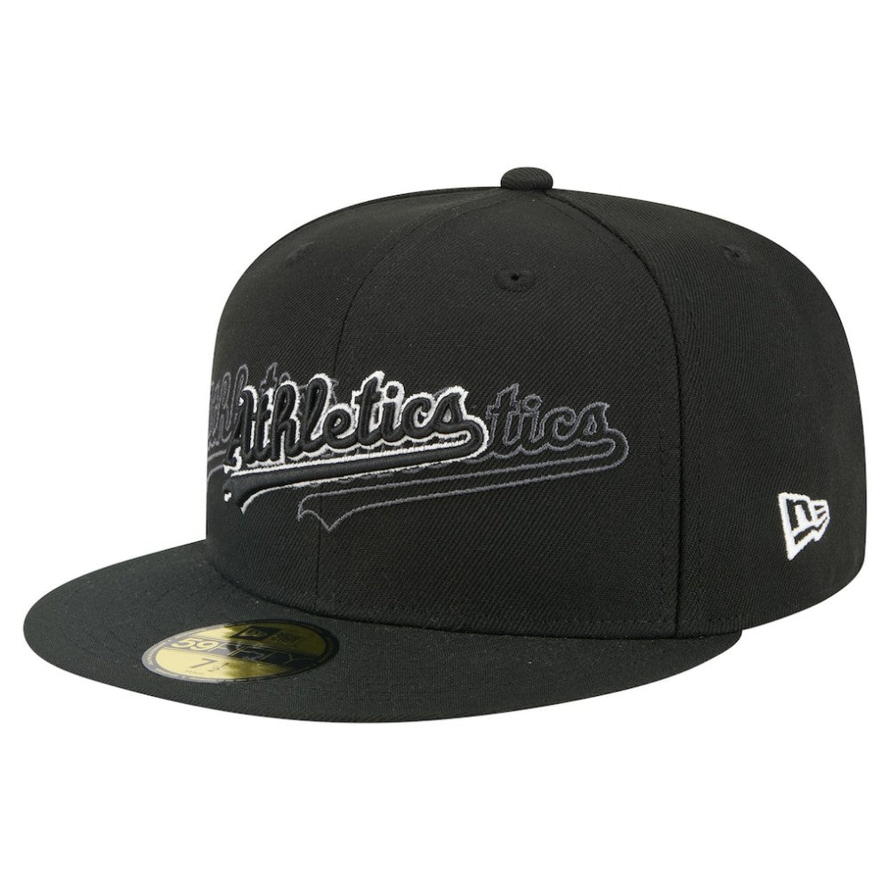 Black Athletics New Era Tri-Hit 59FIFTY Fitted Hat