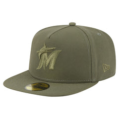 Olive Miami Marlins New Era Color Pack A-Frame 59FIFTY Fitted Hat