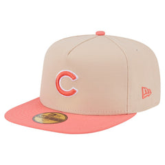 Light Beige/Coral Chicago Cubs New Era Two-Tone Color Pack A-Frame 59FIFTY Fitted Hat