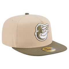 Light Beige/Olive Baltimore Orioles New Era Two-Tone Color Pack A-Frame 59FIFTY Fitted Hat