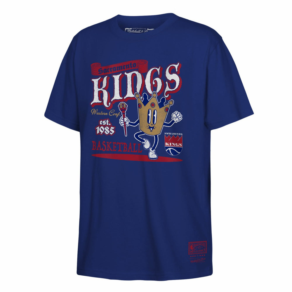 Mitchell & Ness Sacramento Kings Youth Retro Mascot Script T-Shirt