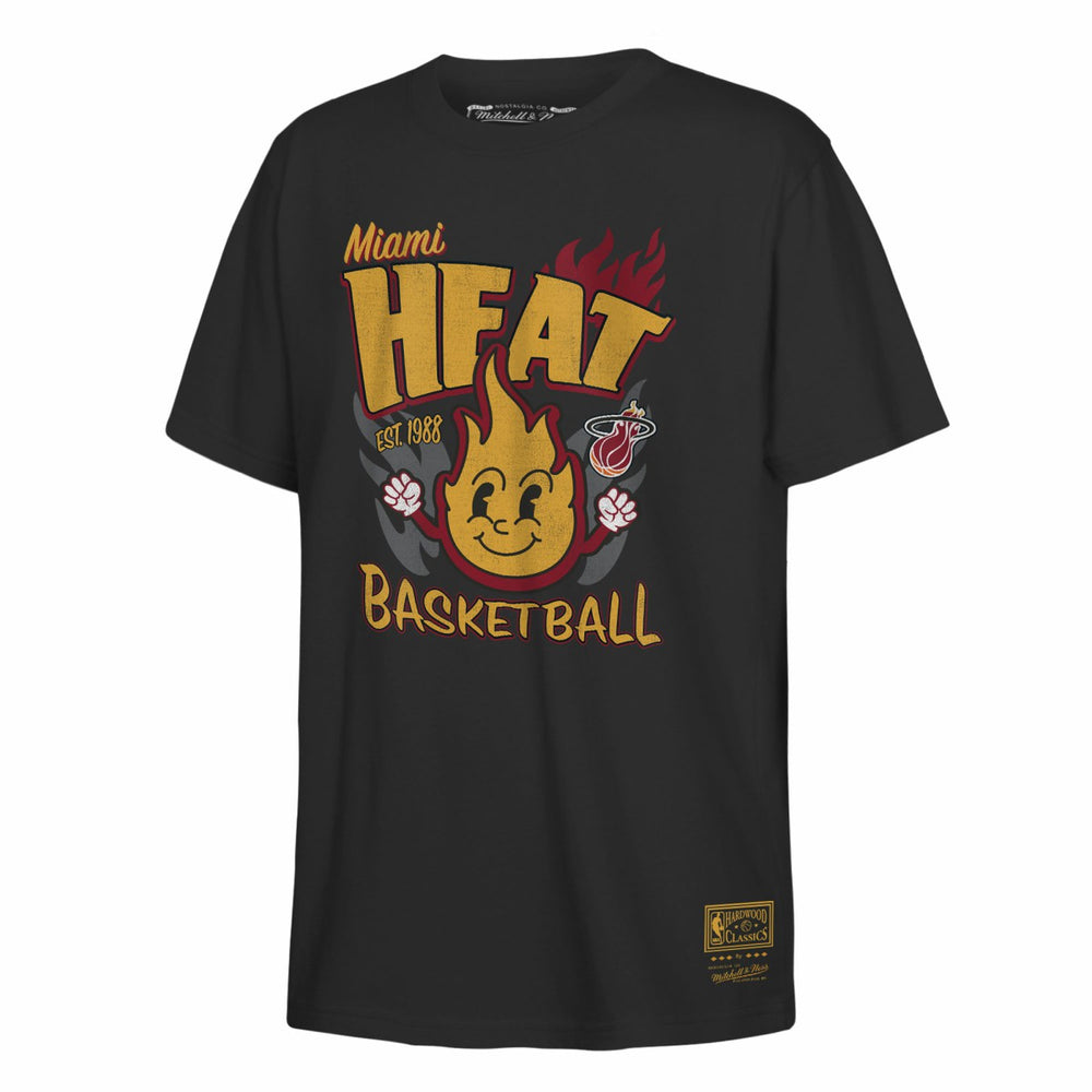 Mitchell & Ness Miami Heat Youth Retro Mascot Script T-Shirt