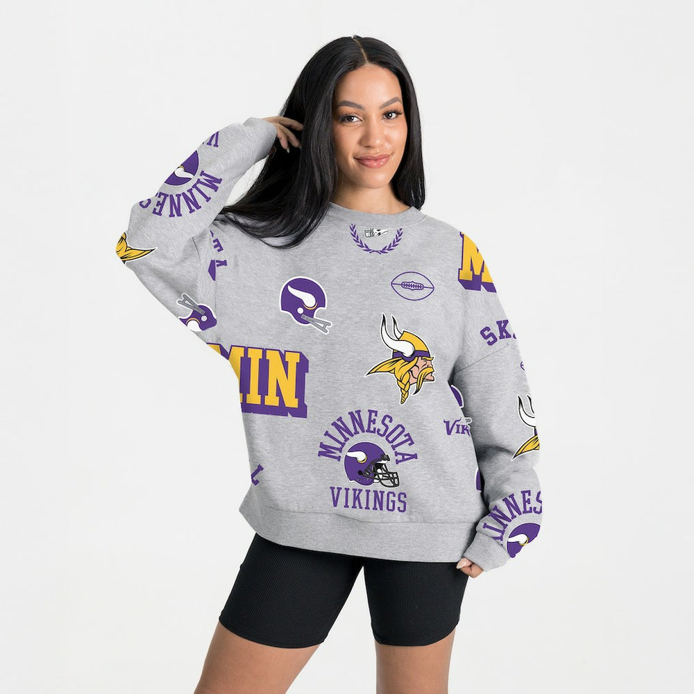Gameday Couture Women's Always On Repeat Fleece Sweatshirt - Minnesota Vikings Sweatshirts