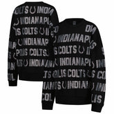 Gameday Couture Women's Oversized Hype Era Rhinestone Text Sweatshirt - Indianapolis Colts Sweatshirts